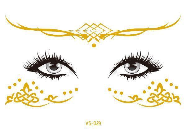 Golden Festival Face Tattoo Tattoos - The Burner Shop