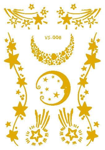 Golden Festival Face Tattoo Tattoos - The Burner Shop