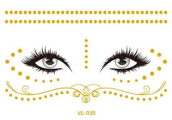 Golden Festival Face Tattoo Tattoos - The Burner Shop