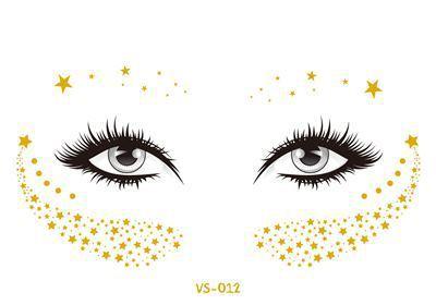 Golden Festival Face Tattoo Tattoos - The Burner Shop