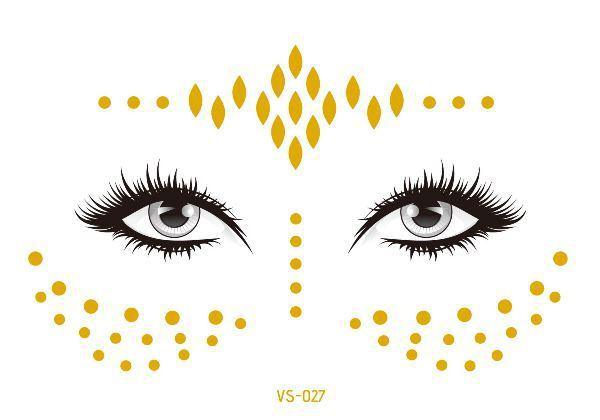 Golden Festival Face Tattoo Tattoos - The Burner Shop