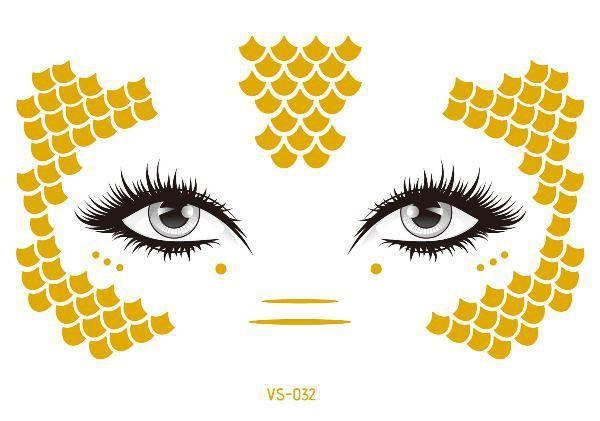 Golden Festival Face Tattoo Tattoos - The Burner Shop