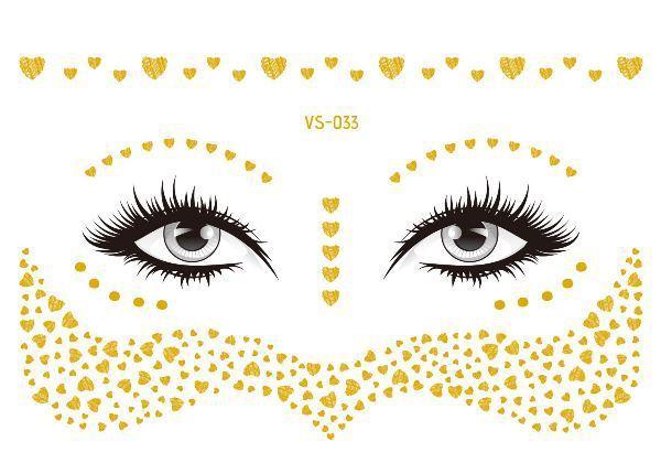 Golden Festival Face Tattoo Tattoos - The Burner Shop