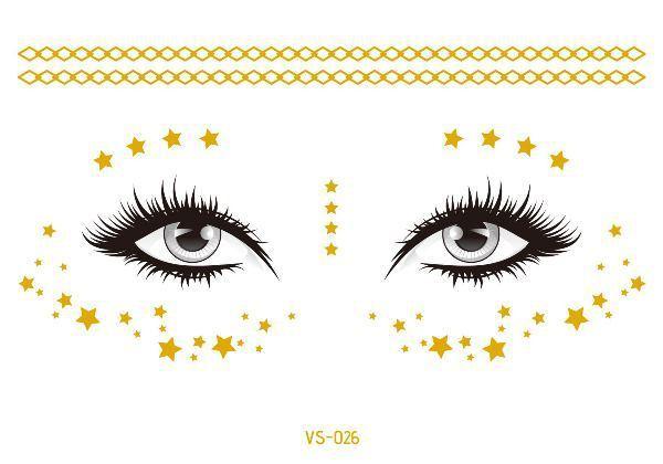 Golden Festival Face Tattoo Tattoos - The Burner Shop
