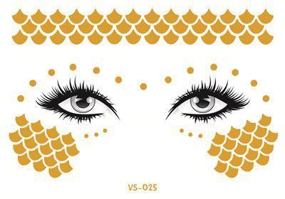 Golden Festival Face Tattoo Tattoos - The Burner Shop