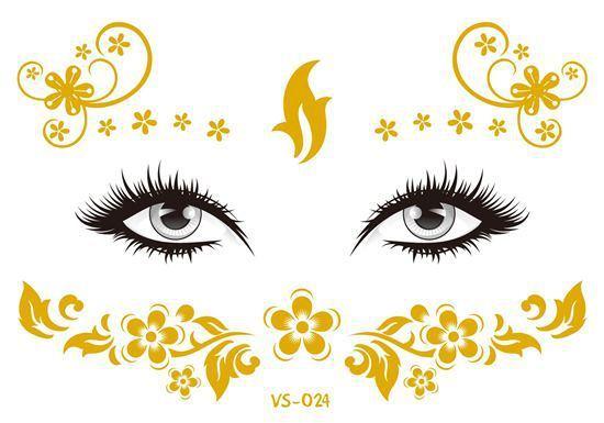 Golden Festival Face Tattoo Tattoos - The Burner Shop