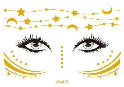 Golden Festival Face Tattoo Tattoos - The Burner Shop