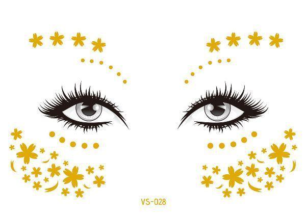 Golden Festival Face Tattoo Tattoos - The Burner Shop