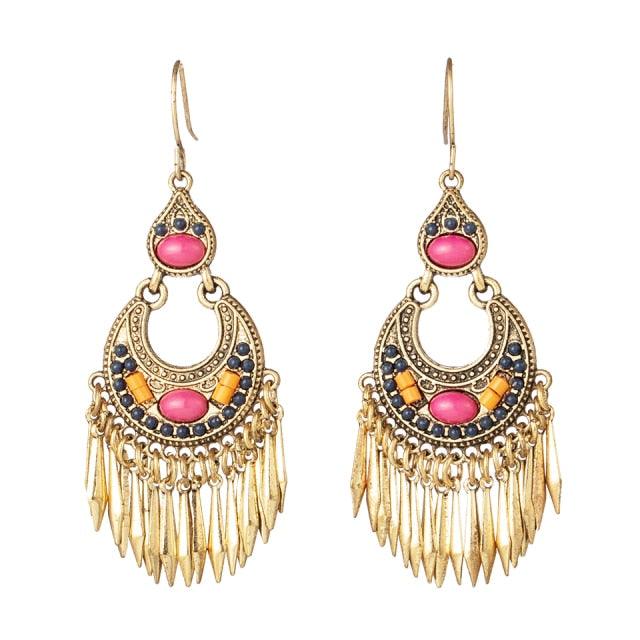Golden Leaf Dangle Drop Earrings Earrings - The Burner Shop