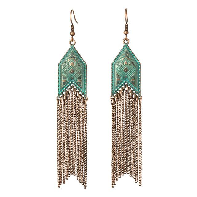 Golden Leaf Dangle Drop Earrings Earrings - The Burner Shop