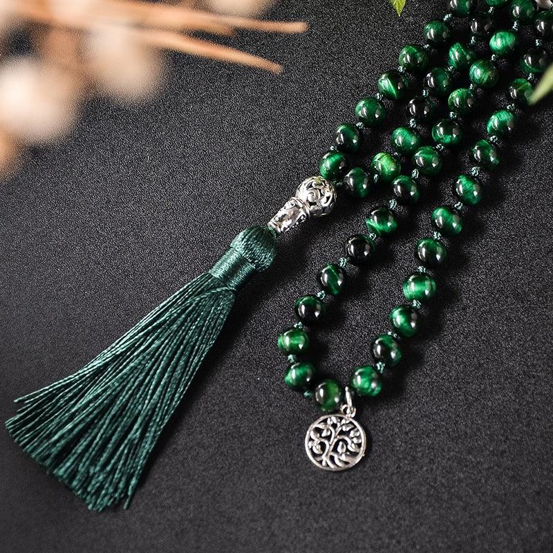 Green Black Bead Necklace Necklaces - The Burner Shop