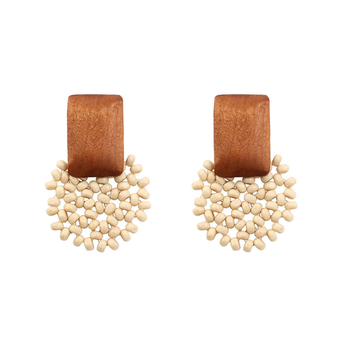 Handmade Rattan Wooden Drop Earrings Earrings - The Burner Shop