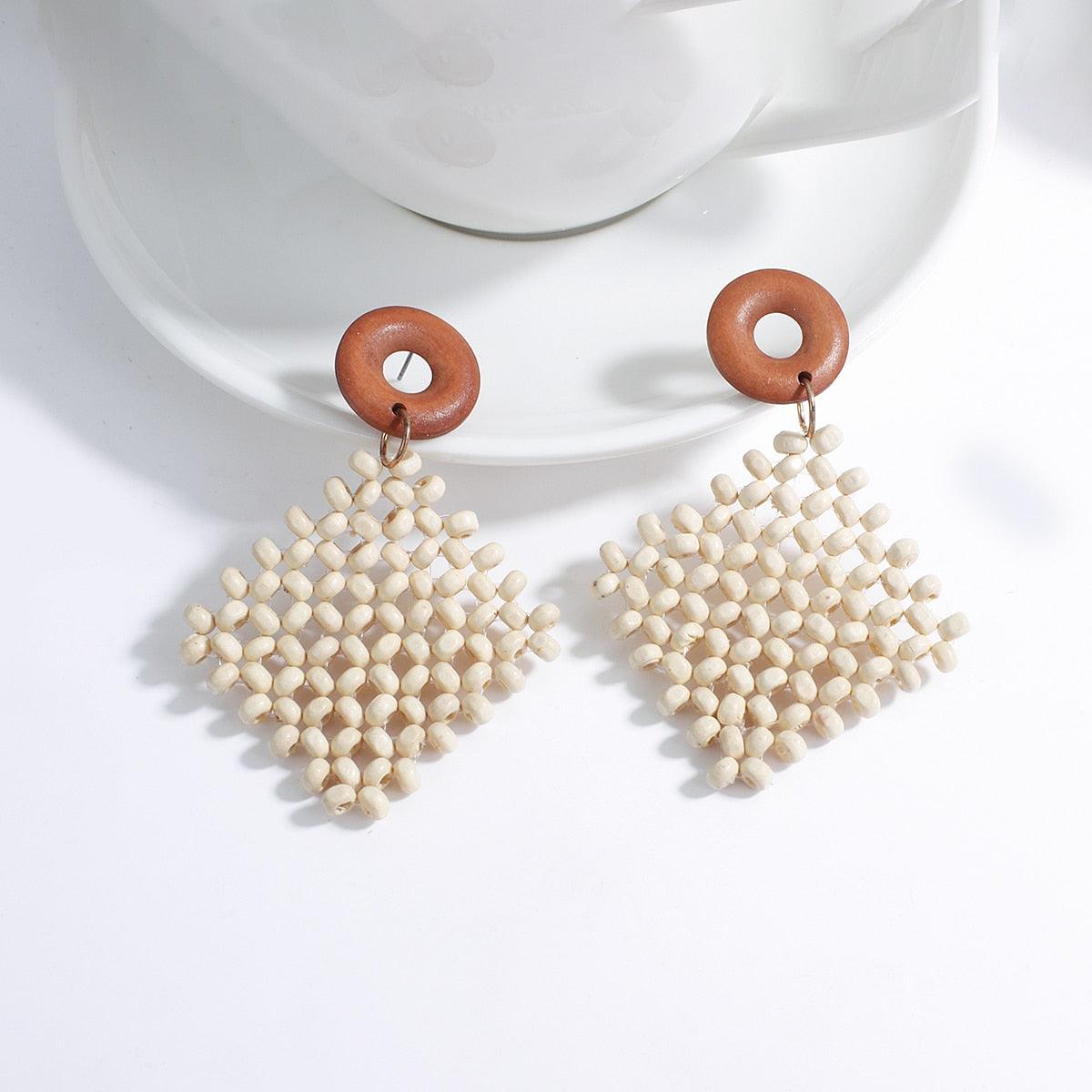 Handmade Rattan Wooden Drop Earrings Earrings - The Burner Shop