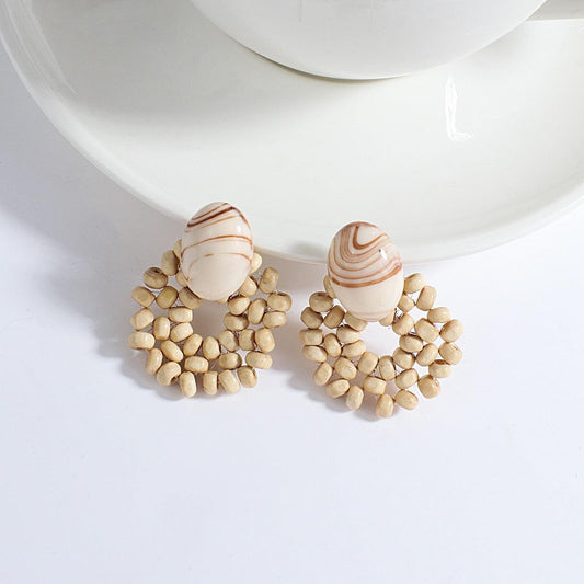 Handmade Rattan Wooden Drop Earrings Earrings - The Burner Shop