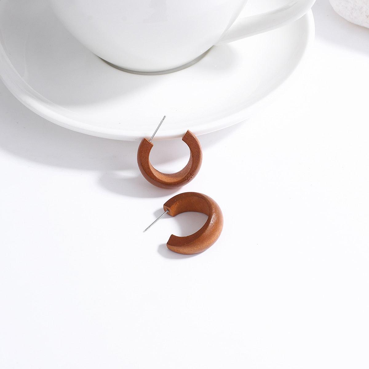 Handmade Rattan Wooden Drop Earrings Earrings - The Burner Shop