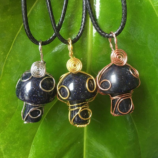 Handmade Wire Wrapped Crystal Mushroom Necklace Necklaces - The Burner Shop