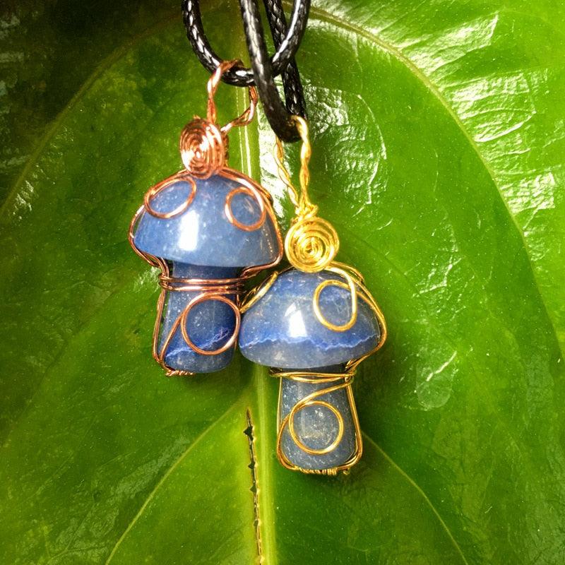 Handmade Wire Wrapped Crystal Mushroom Necklace Necklaces - The Burner Shop