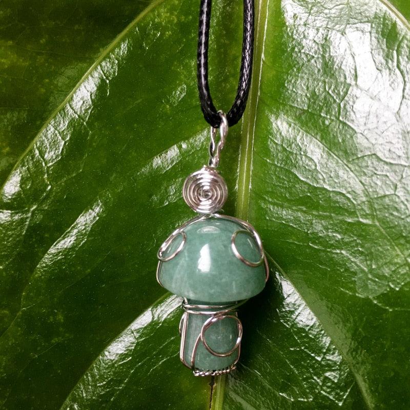 Handmade Wire Wrapped Crystal Mushroom Necklace Necklaces - The Burner Shop