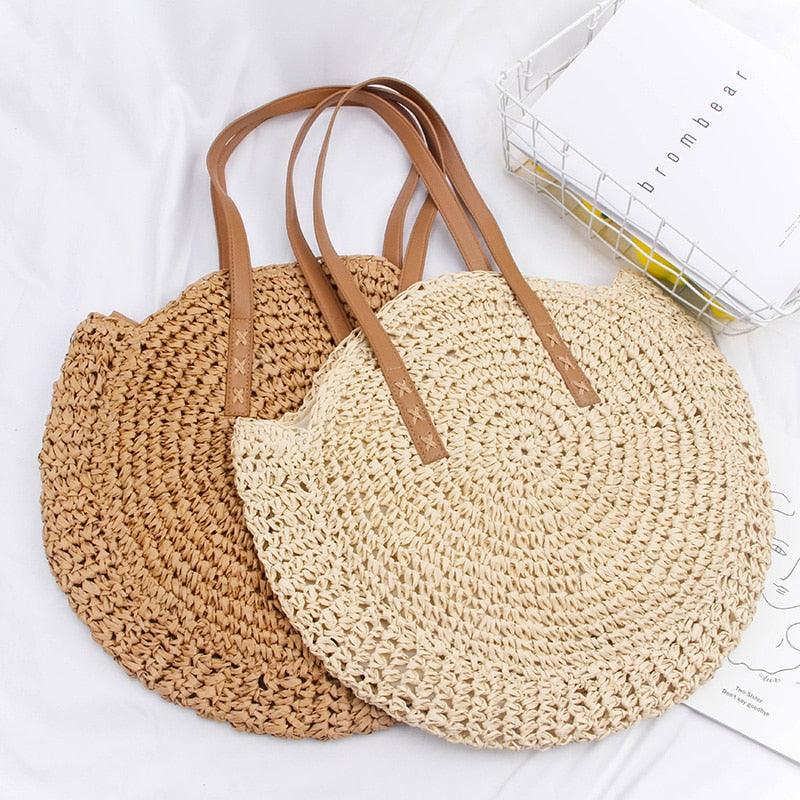 Handmade Woven Straw Beach Bags Bags - The Burner Shop