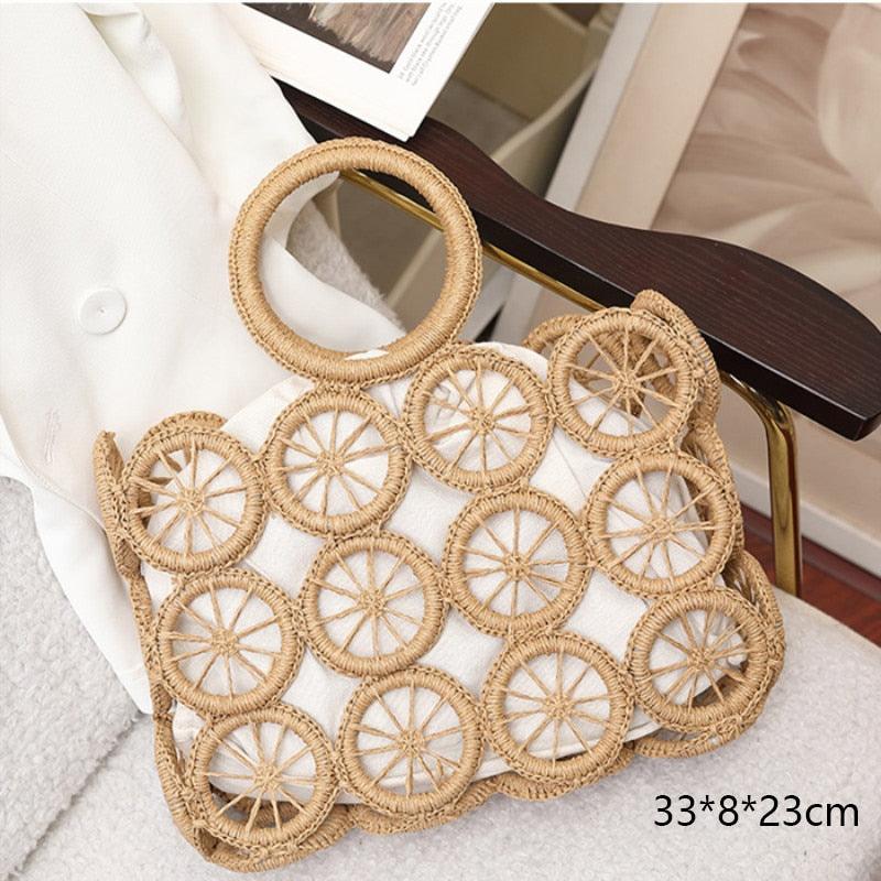 Handmade Woven Straw Beach Bags Bags - The Burner Shop