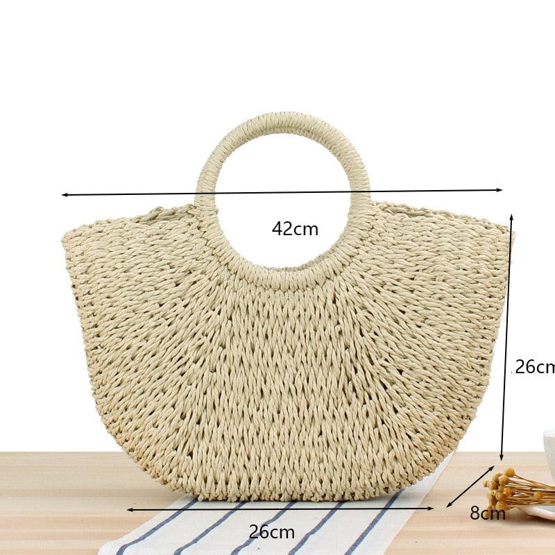 Handmade Woven Straw Beach Bags Bags - The Burner Shop