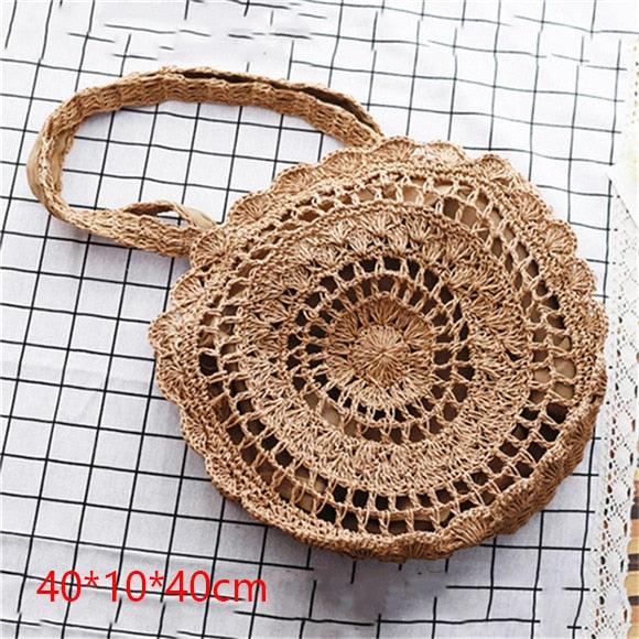 Handmade Woven Straw Beach Bags Bags - The Burner Shop