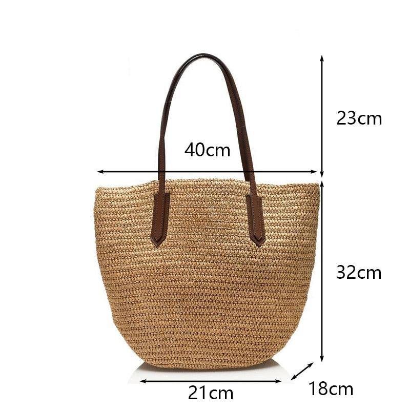 Handmade Woven Straw Beach Bags Bags - The Burner Shop