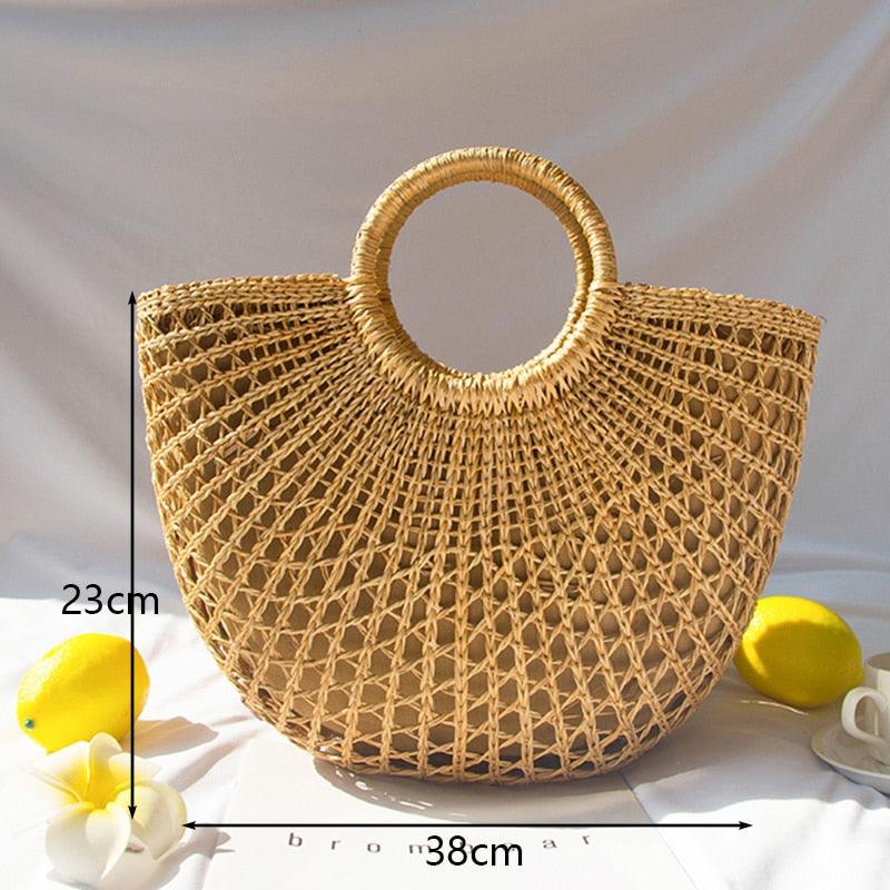 Handmade Woven Straw Beach Bags Bags - The Burner Shop