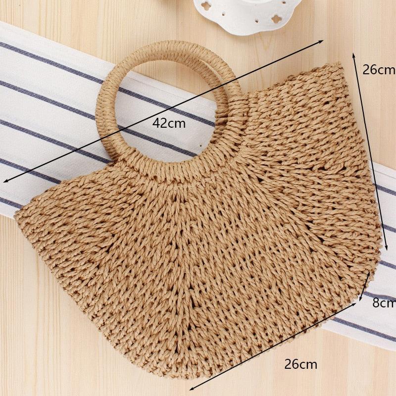 Handmade Woven Straw Beach Bags Bags - The Burner Shop