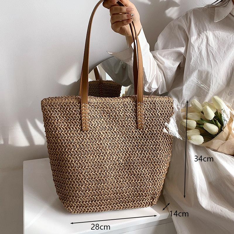 Handmade Woven Straw Beach Bags Bags - The Burner Shop