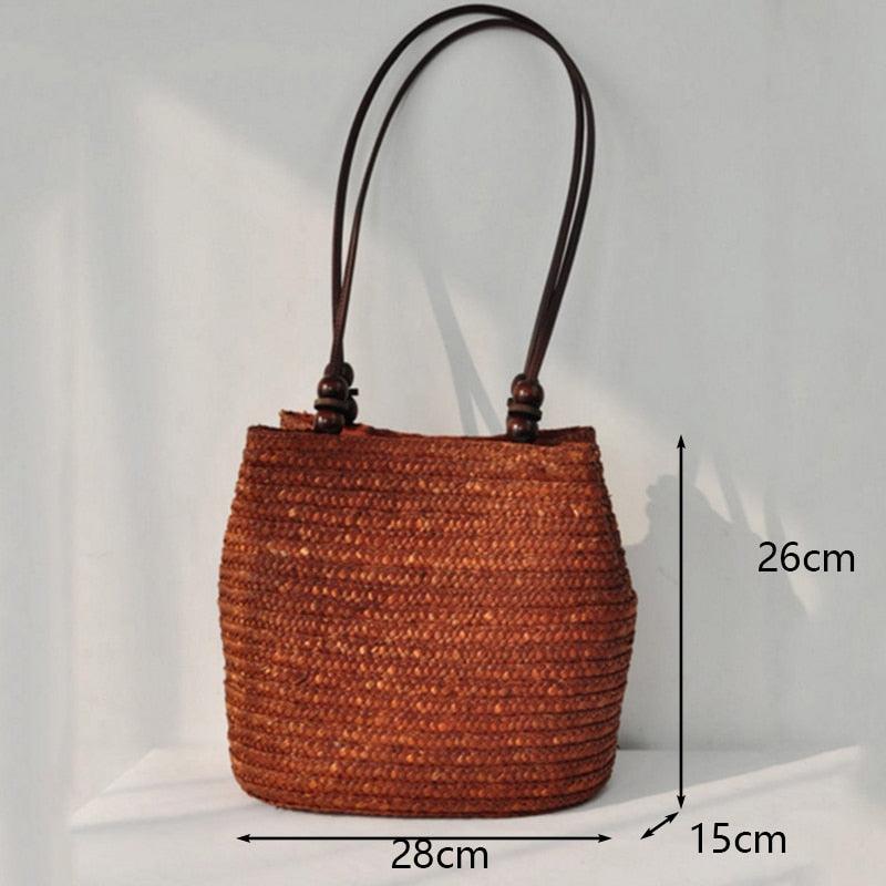 Handmade Woven Straw Beach Bags Bags - The Burner Shop