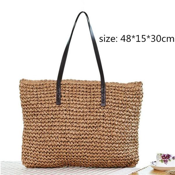 Handmade Woven Straw Beach Bags Bags - The Burner Shop