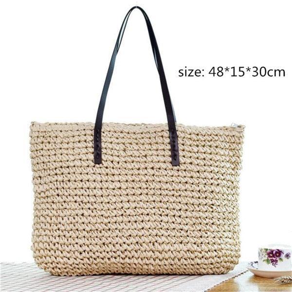 Handmade Woven Straw Beach Bags Bags - The Burner Shop