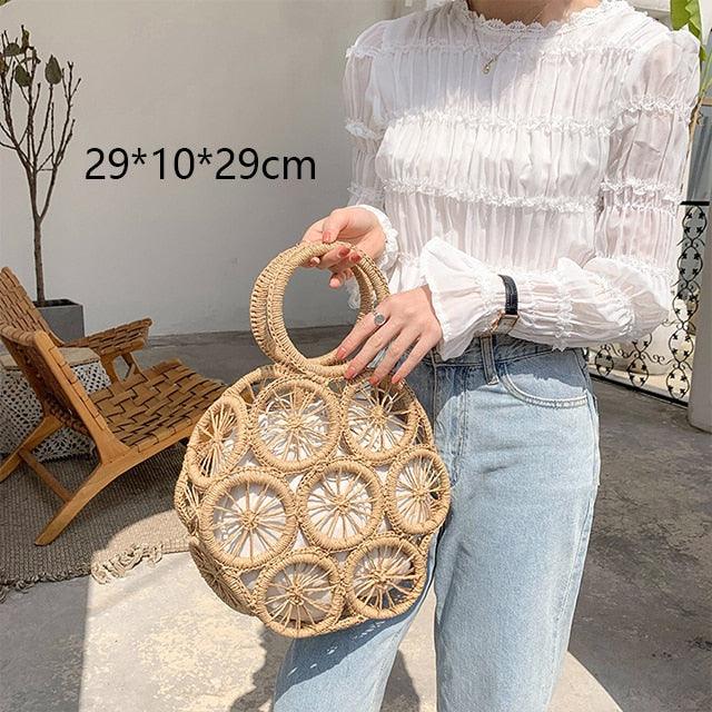 Handmade Woven Straw Beach Bags Bags - The Burner Shop