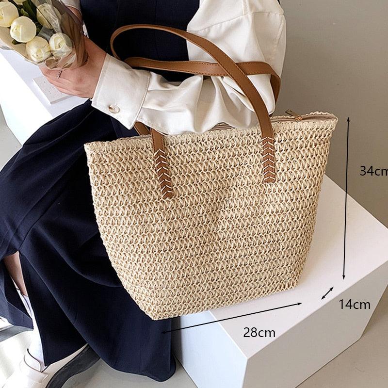 Handmade Woven Straw Beach Bags Bags - The Burner Shop
