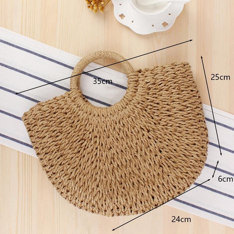 Handmade Woven Straw Beach Bags Bags - The Burner Shop