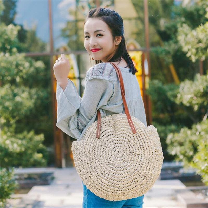 Handmade Woven Straw Beach Bags Bags - The Burner Shop