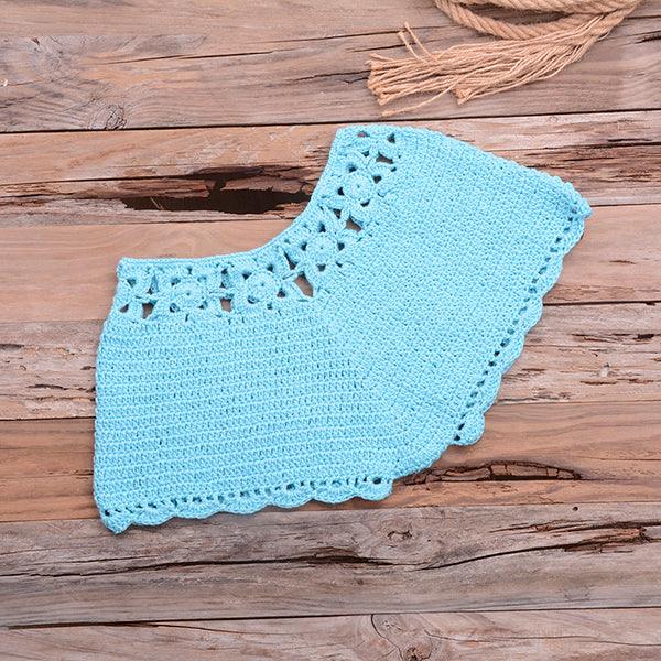 Knitted Crochet Beaded Crop Top & Bottom Two piece - The Burner Shop