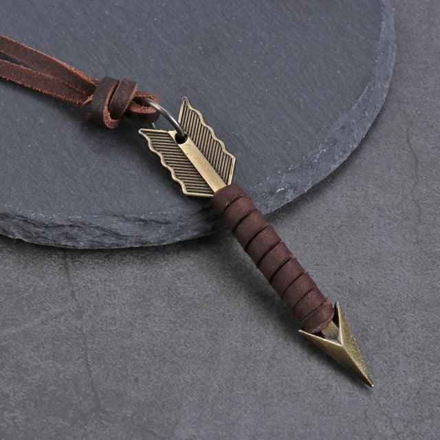 Leather Arrow Pendant Necklaces - The Burner Shop