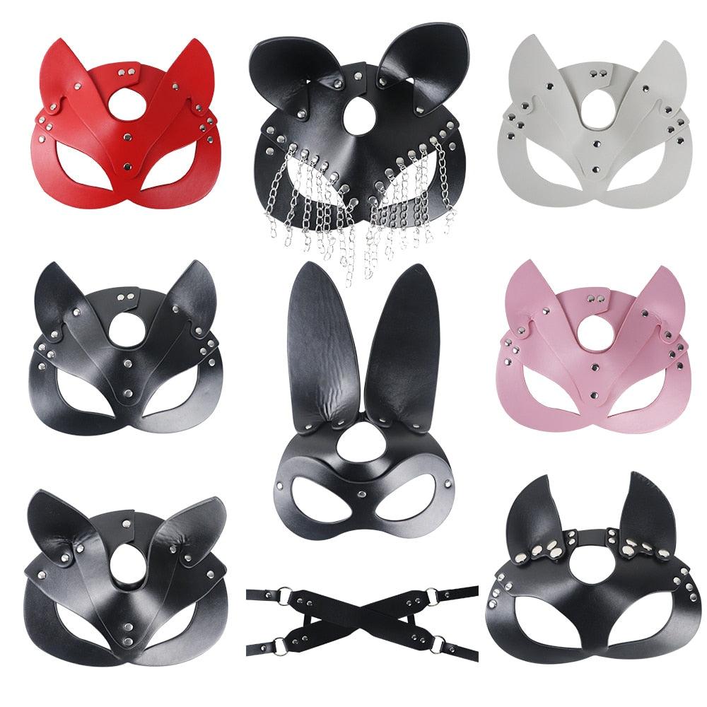 Leather Cat, Rabbit & Fox Mask Face Masks - The Burner Shop