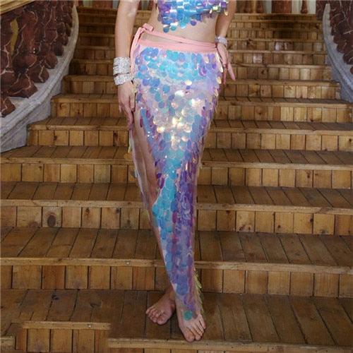 Long Sequin Skirt Skirts - The Burner Shop