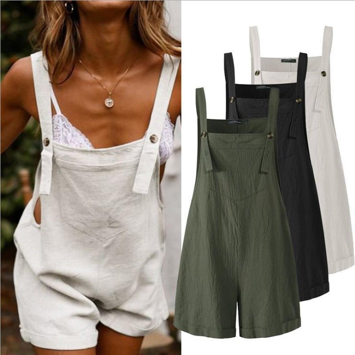 Loose Style Overall Shorts Overalls - The Burner Shop