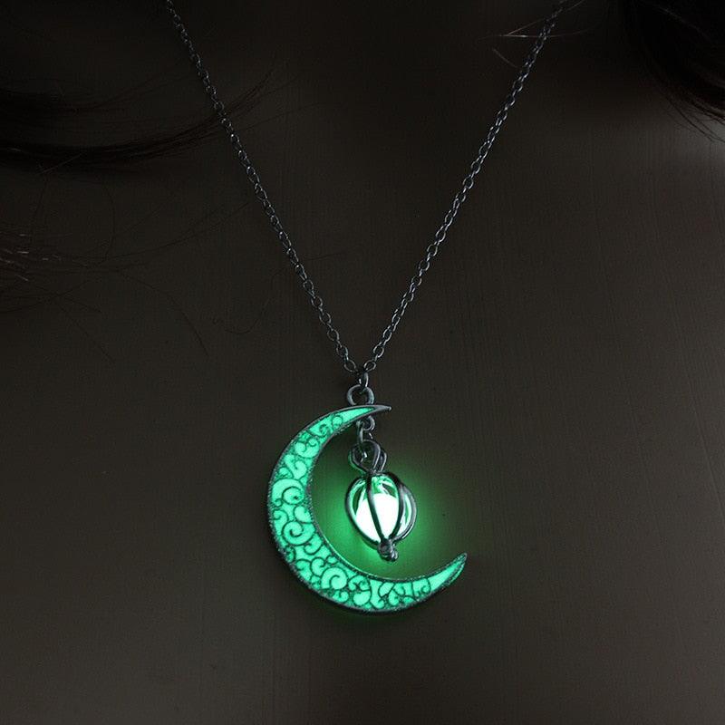Luminous Necklace, Crystal Moon, Owl or Hourglass Necklaces - The Burner Shop