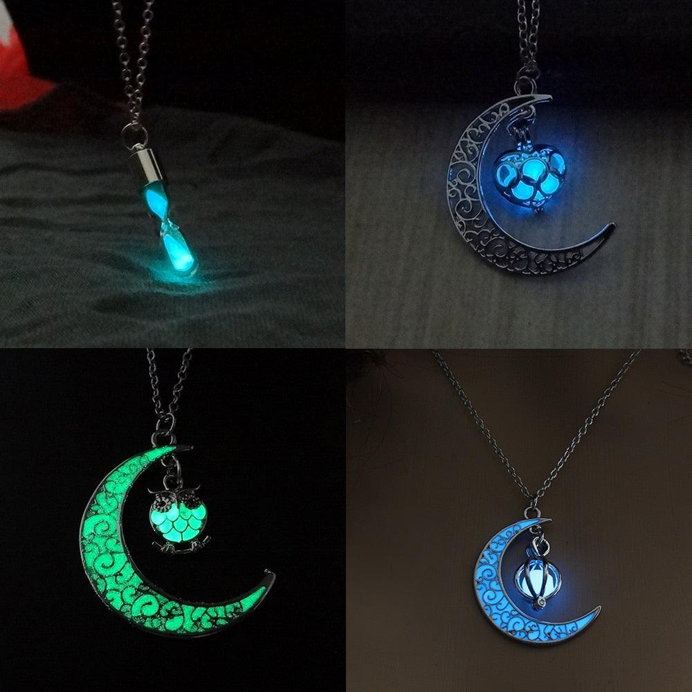 Luminous Necklace, Crystal Moon, Owl or Hourglass Necklaces - The Burner Shop