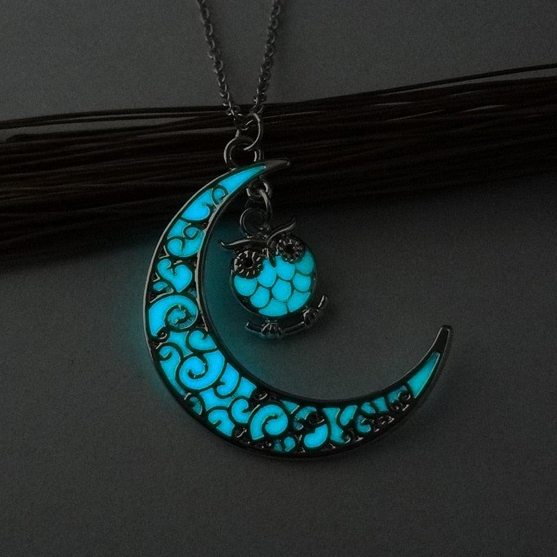 Luminous Necklace, Crystal Moon, Owl or Hourglass Necklaces - The Burner Shop