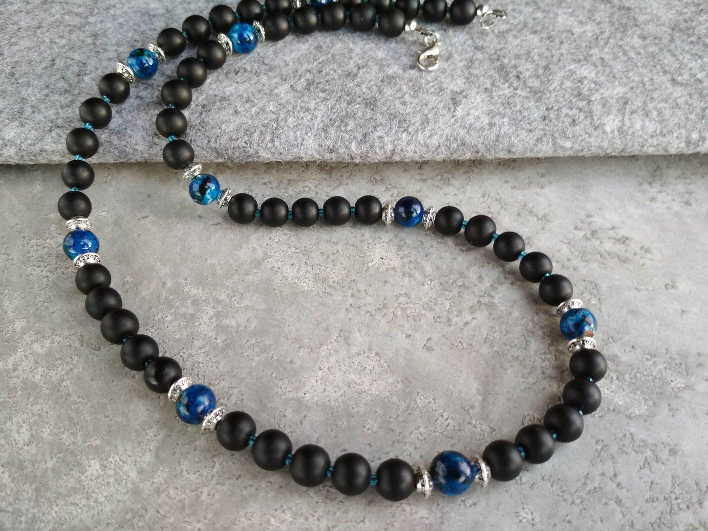 Men's Stone Beaded Necklace Necklaces - The Burner Shop
