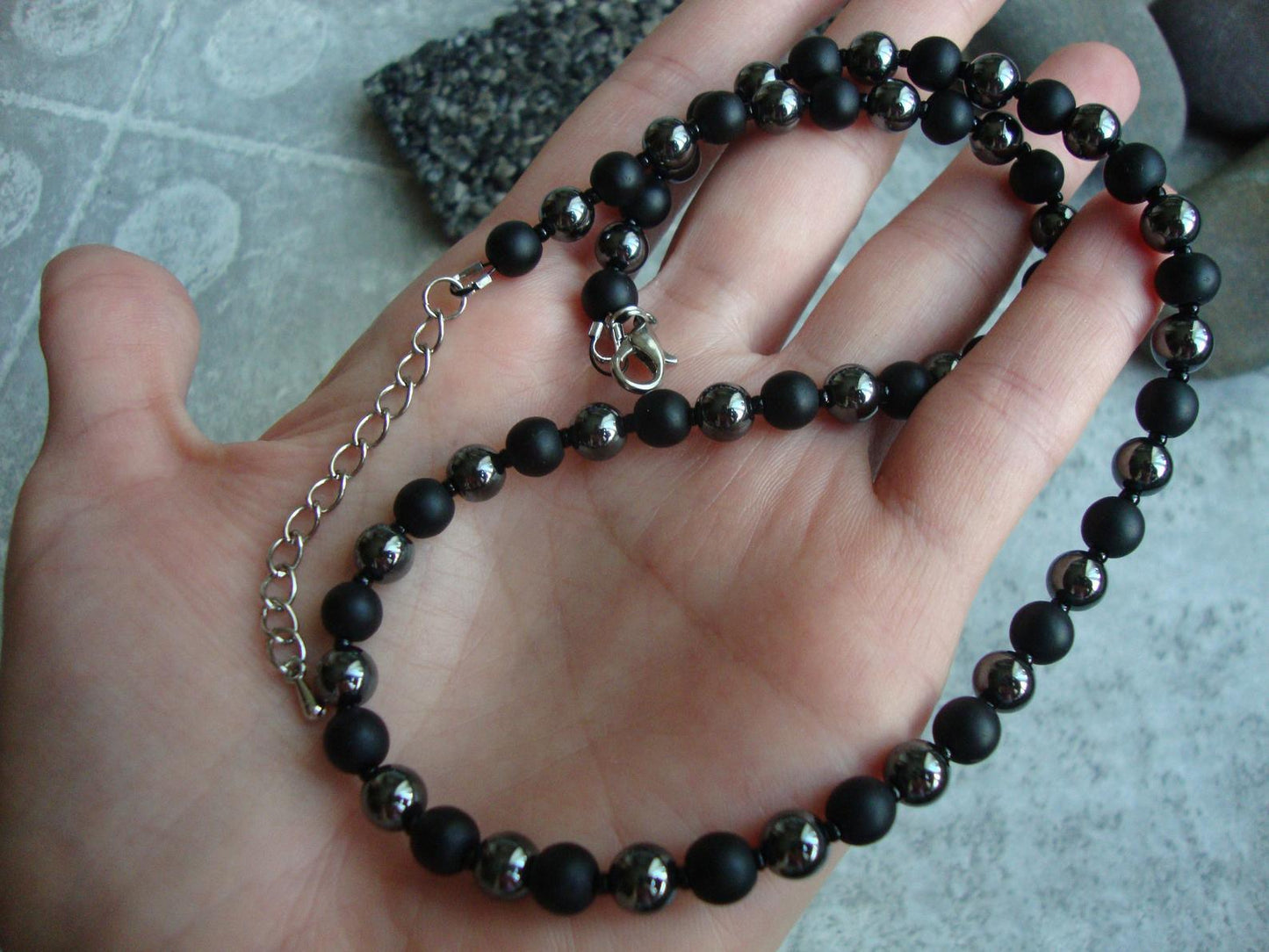 Men's Stone Beaded Necklace Necklaces - The Burner Shop