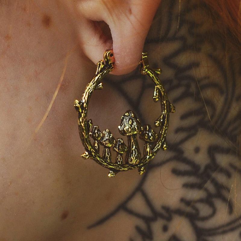 Nature Design Metal Hoop Earrings Earrings - The Burner Shop