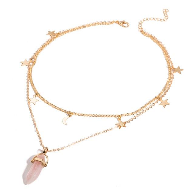 Opal Chrystal Pendant Necklaces - The Burner Shop
