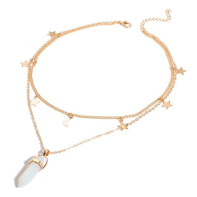 Opal Chrystal Pendant Necklaces - The Burner Shop
